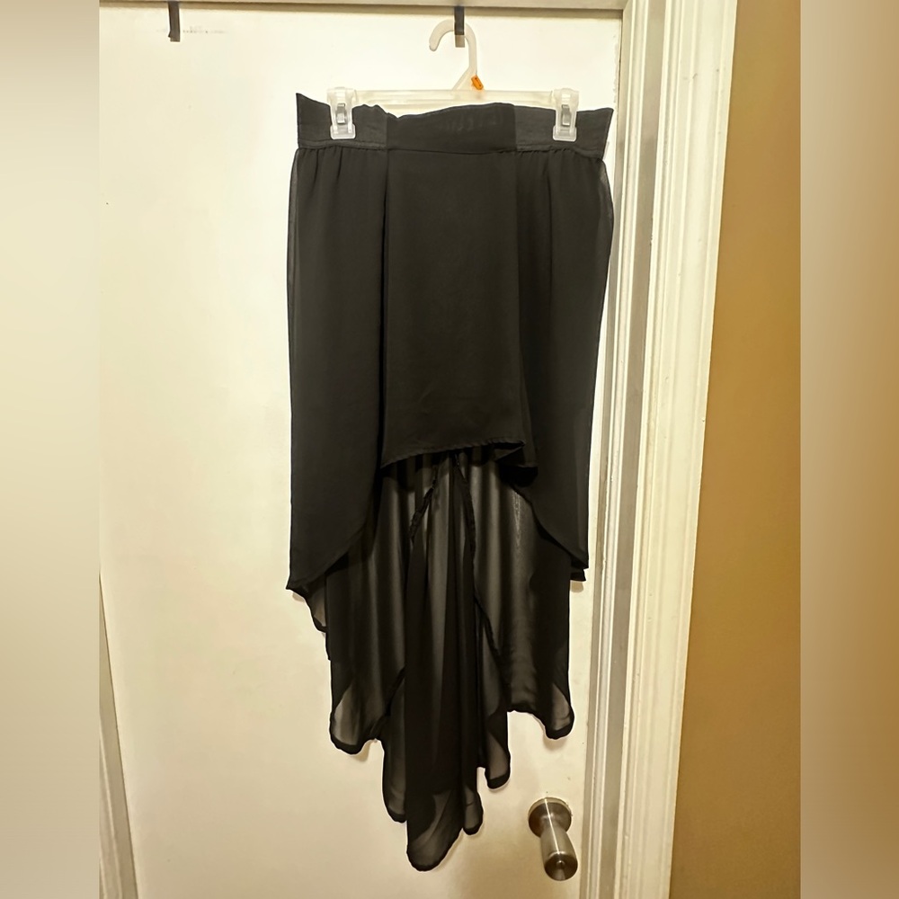 Sheer high low skirt